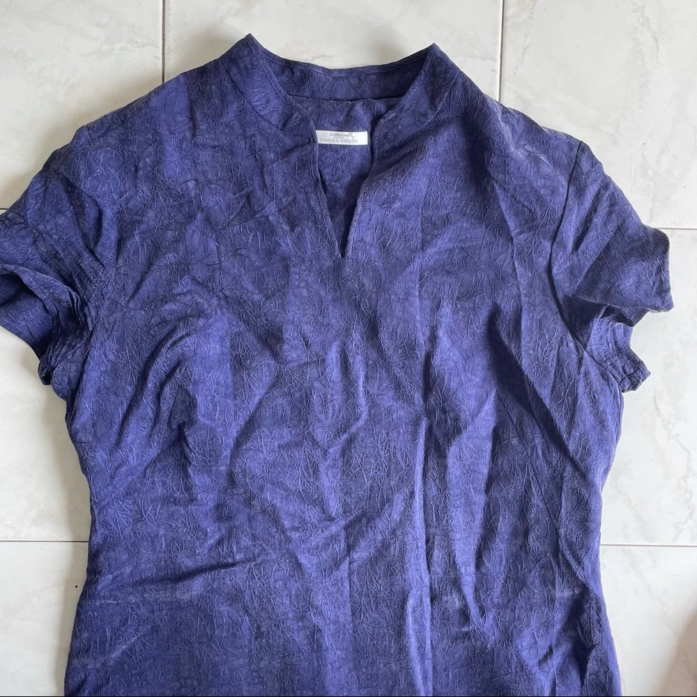 Vintage 80s St Michael from MARCS AND SPENCER 100% cupro dress! Royal blue - Picture 9 of 12